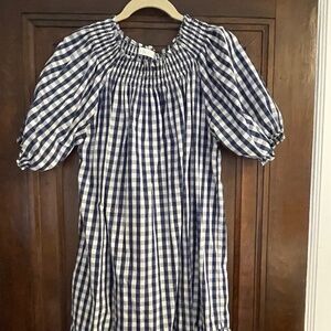 Lake Veranda Dress smocked Navy Gingham Day Dress
